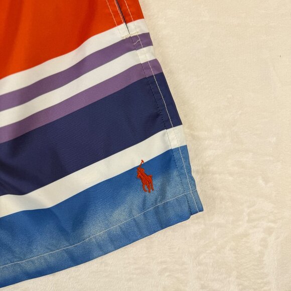 Polo Ralph‎ Lauren Traveler Swim Trunks Watercolor Stripes Mens M Lined - Picture 2 of 9